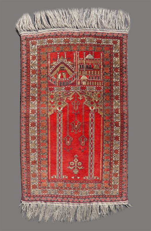 Appraisal: APPROX - YR OLD AFGHANI HAND KNOTTED WOOL PRAYER RUG