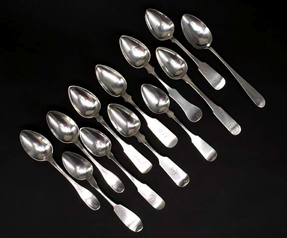 Appraisal: Twelve American Coin or Sterling Silver Tablespoons th century including