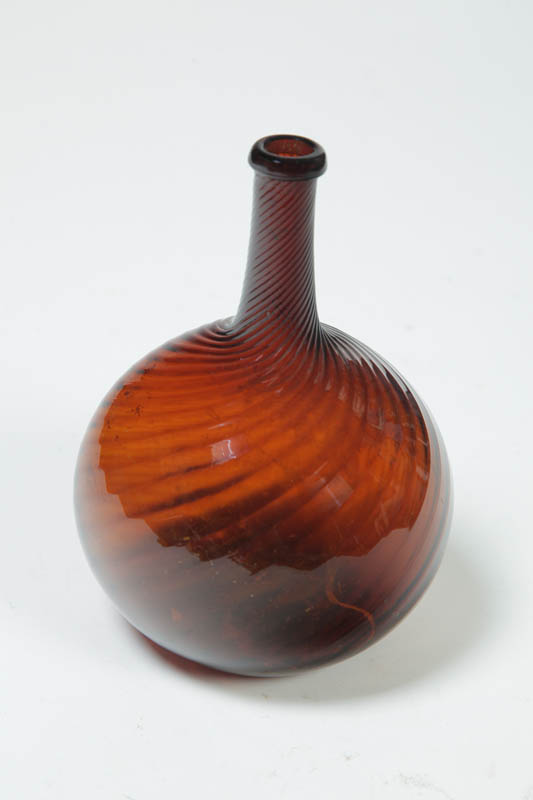 Appraisal: BLOWN GLASS BOTTLE Zanesville Ohio nd quarter- th century Deep