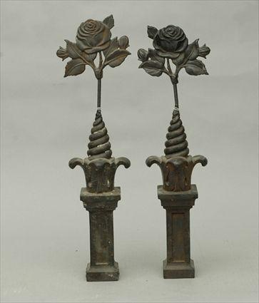 Appraisal: Pair of Iron Finials