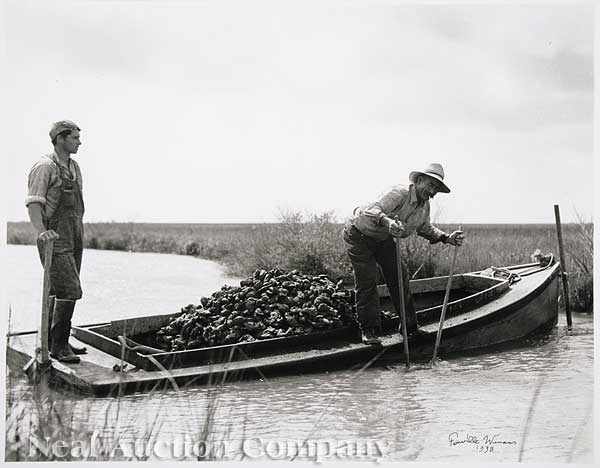 Appraisal: Theodore Fonville Winans American Louisiana - Tonging Oysters Southern Louisiana