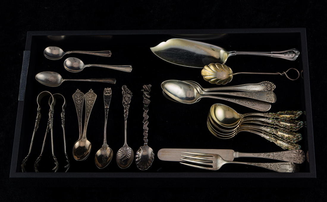 Appraisal: LOT OF AMERICAN STERLING UTENSILS Lot of American sterling utensils