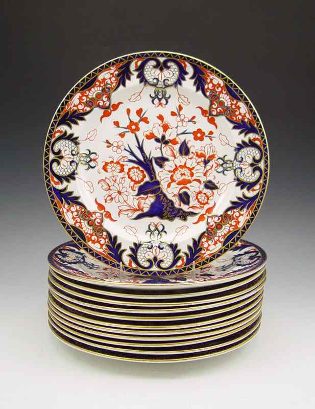 Appraisal: ROYAL CROWN DERBY IMARI DESIGN PLATES Ca In the pattern