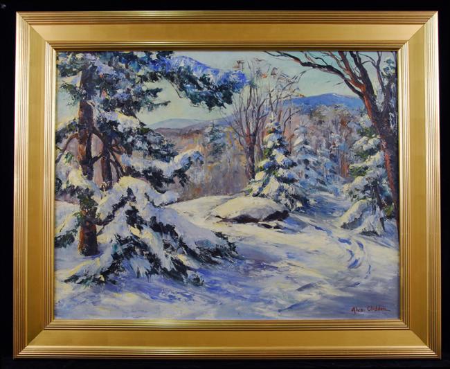 Appraisal: ALVA GLIDDEN American th century BLUE HILLS OF MILTON oil