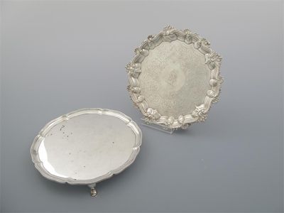 Appraisal: A George IV William IV decorative waiter with a shell