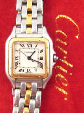 Appraisal: Cartier A Panthere steel and gold lady's wrist watch quartz