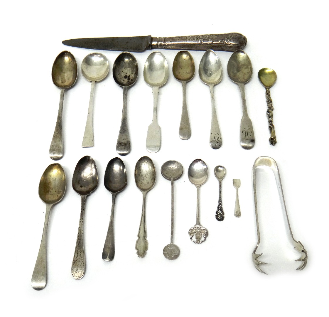 Appraisal: Silver comprising a Hanoverian pattern teaspoon the back of the