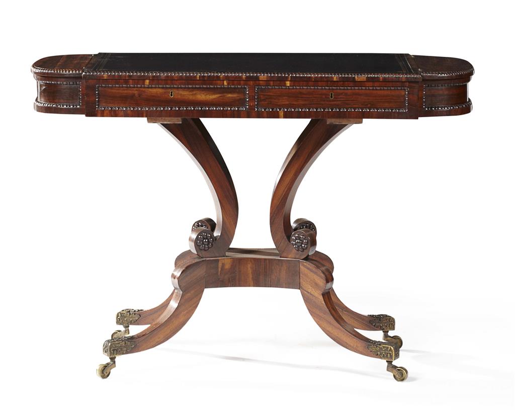 Appraisal: A FINE ROSEWOOD LIBRARY TABLE ATTRIBUTED TO WILLIAM TROTTER EDINBURGH