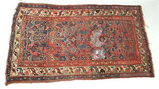 Appraisal: ORIENTAL RUG Mosul Ivory border and salmon ground Some end