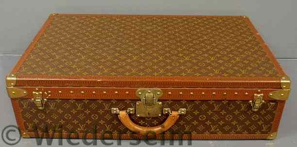 Appraisal: Large Louis Vuitton suitcase c lacking insert tray h x