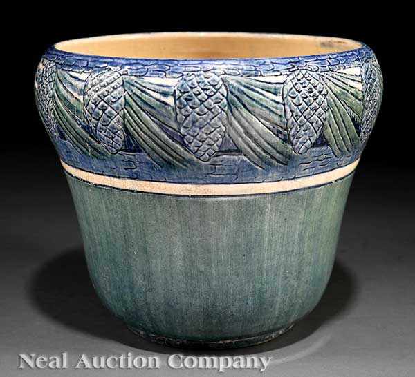 Appraisal: A Newcomb College Art Pottery High Glaze Jardini re decorated