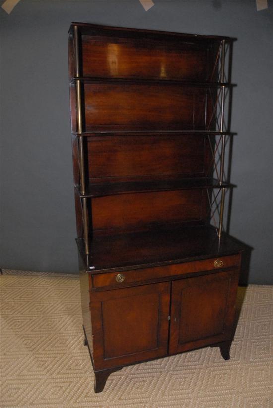 Appraisal: THC REGENCY ETAGERE Having a cabinet bottom and brass risers