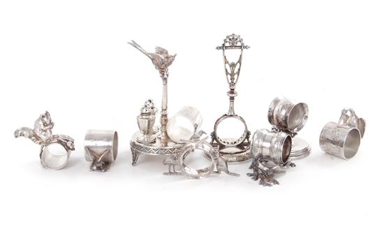 Appraisal: American silverplate figural napkin holders late th early th century