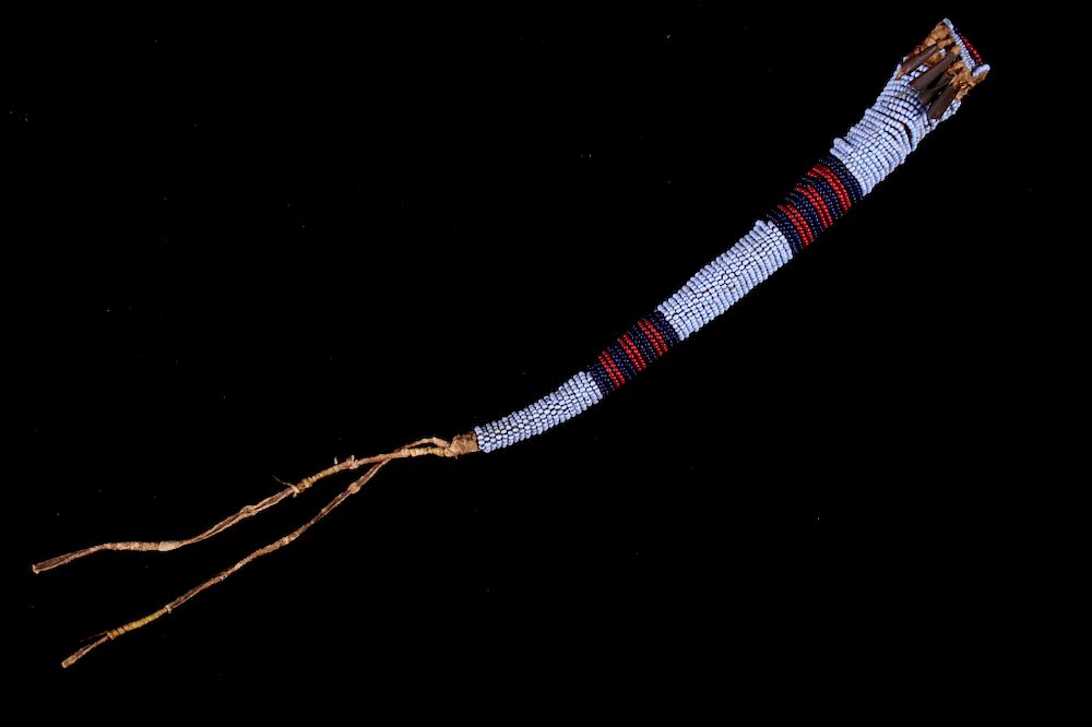 Appraisal: Kiowa Fully Beaded Awl Case circa - The lot features