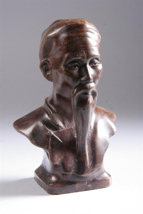 Appraisal: CHINESE SOAPSTONE BUST OF MAN - in high