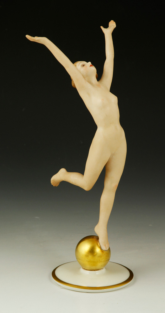 Appraisal: - Hutschenreuther Kunstabteilung Statuette Porcelain Lorenz Hutschenreuther Kunstabteilung statuette glazed