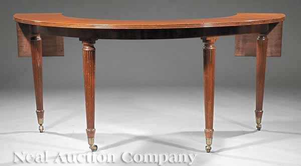 Appraisal: A Regency Mahogany Demilune Hunt Table early th c the