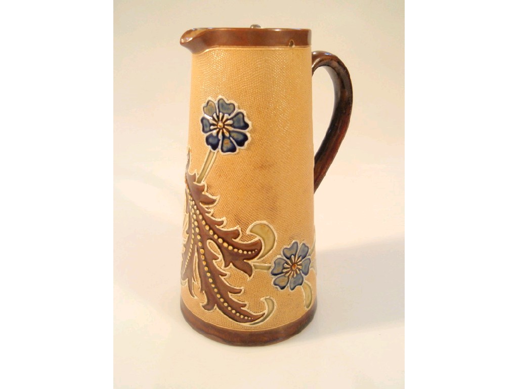 Appraisal: A Royal Doulton stoneware tapered jug with tube lined flower