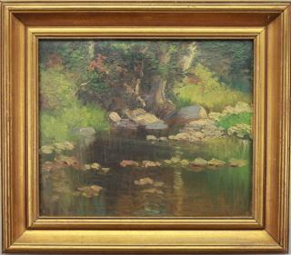 Appraisal: American School th C River Landscape American School th C