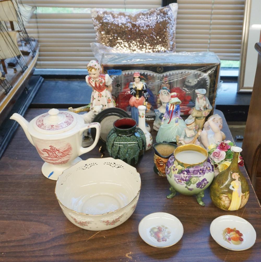 Appraisal: COLLECTION OF PORCELAIN FIGURINES VASES TEAPOTS BOWLS AND OTHER TABLE