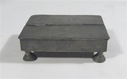 Appraisal: Pewter inkstand th century Of rectangular form with two hinged