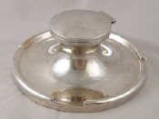 Appraisal: An impressive silver capstan inkwell cm dia Birmingham