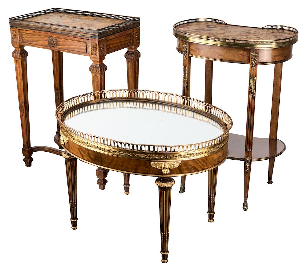 Appraisal: A SET OF THREE ANTIQUE OCCASIONAL TABLES A SET OF