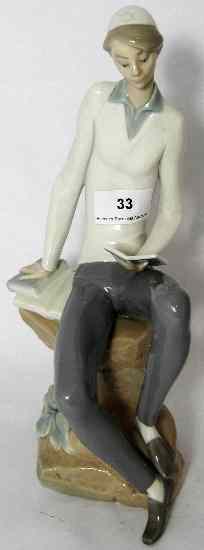 Appraisal: Lladro Figure of a Hebrew Student Height cm Boxed