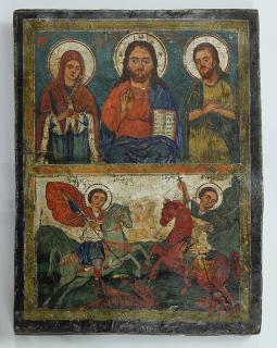 Appraisal: Greek religious icon th Century executed in tempera on gesso