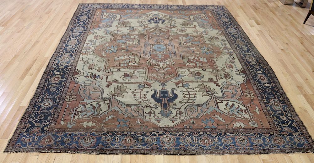 Appraisal: Antique And Finely Hand Woven Serapi Heriz Carpet Wonderful pattern