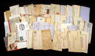 Appraisal: Pcs Missionary ANTIQUE CORRESPONDENCE ESTATE DOCUMENTS PHILATELY s Fairbanks New