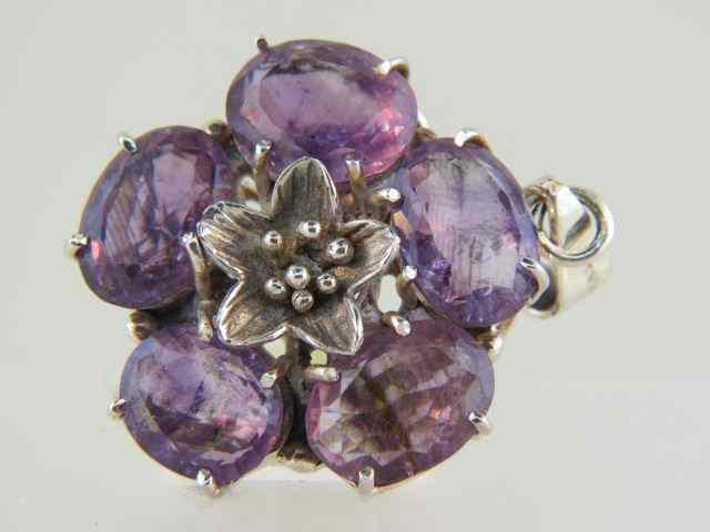 Appraisal: Amethyst Pendant five oval gems totaling carats in sterling silver