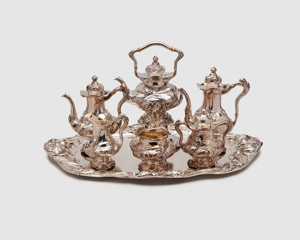 Appraisal: REED BARTON Art Nouveau Silver Six Piece Tea and Coffee