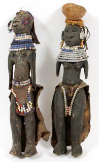 Appraisal: AFRICAN CARVED WOOD FIGURES PIECES AFRICAN CARVED WOOD FIGURES PIECES