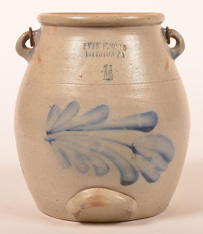 Appraisal: Evan R Jones - Gallon Stoneware Batter Jug Evan R