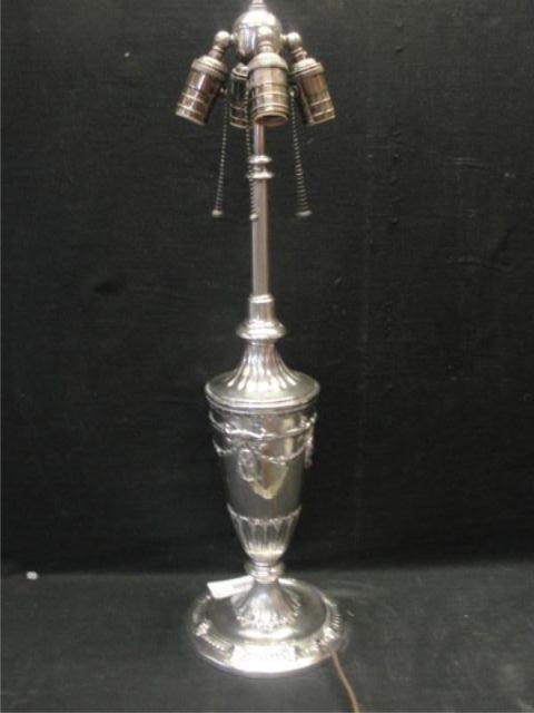 Appraisal: Silverplate Table Lamp Possibly Caldwell From a Manhattan apartment Dimensions