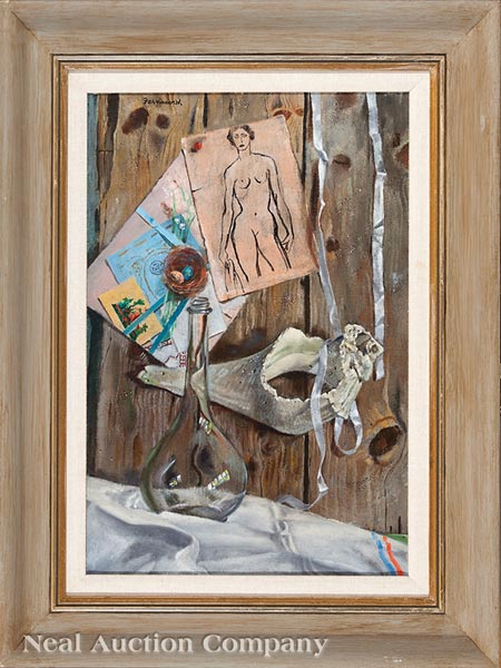 Appraisal: Fred Sexton American California - Rubble Still Life c oil