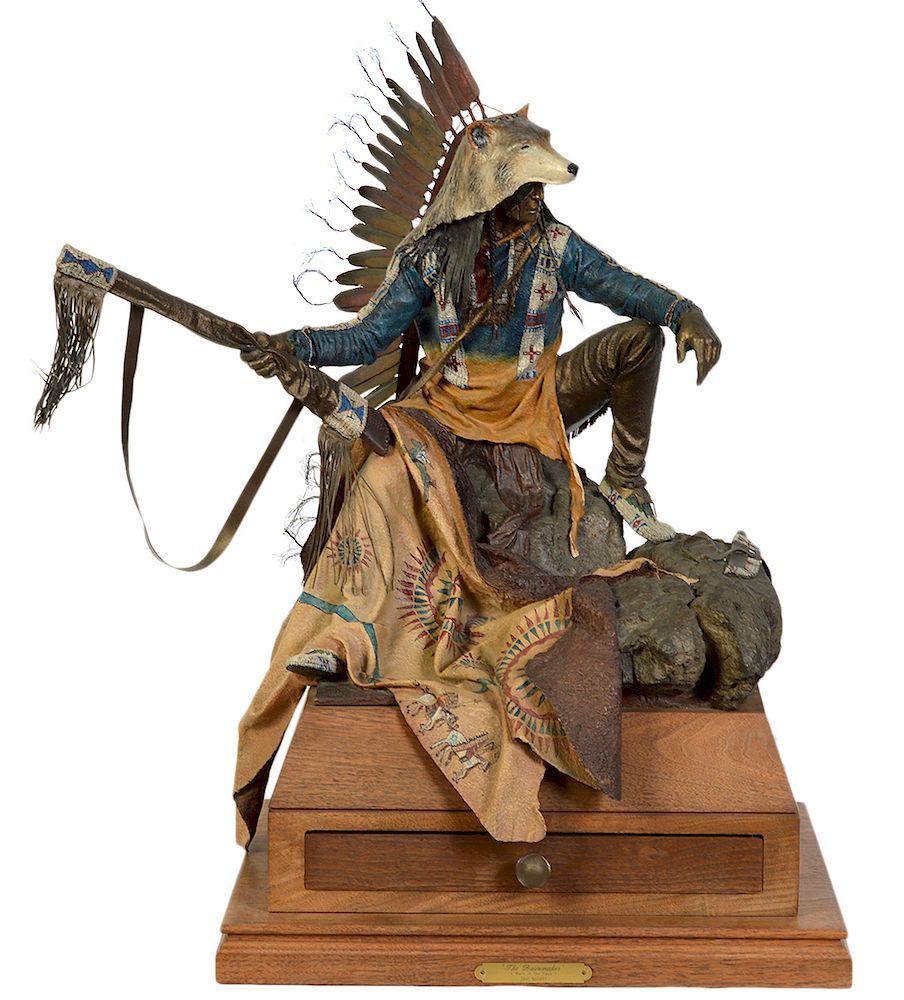 Appraisal: Dave McGary 'Rainmaker' Patinated Bronze Figurine Dave McGary American -