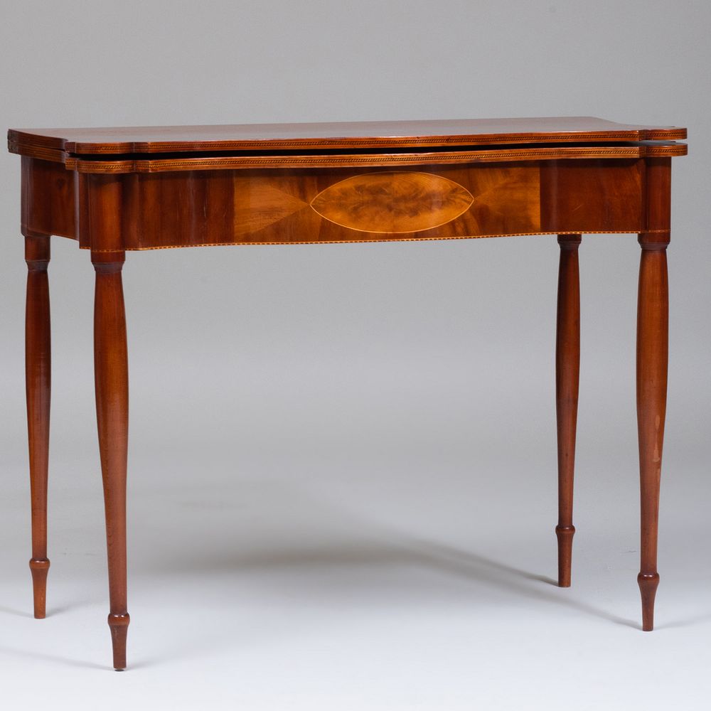 Appraisal: Federal Inlaid Mahogany Games Table Massachusetts x x in closed