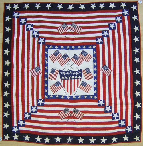 Appraisal: Modern patriotic flag quilt x