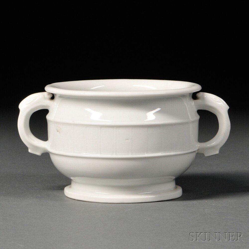 Appraisal: Blanc-de-Chine Censer China Qing Dynasty decorated with a central band