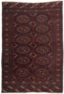 Appraisal: Turkish Rug early to mid- th century Tekke two rows