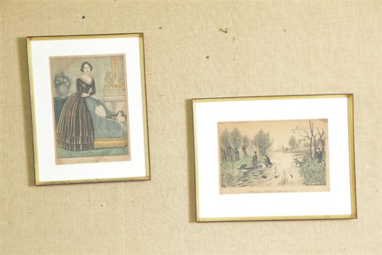 Appraisal: TWO N CURRIER LITHOGRAPHS ''Elizabeth'' '' h '' w And