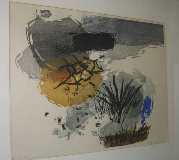 Appraisal: TAMANI SHIMA JAPANESE FLOWER AND GRASS wood block print in