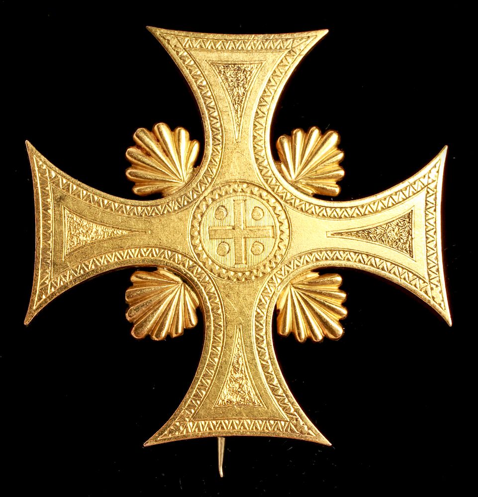 Appraisal: Maltese Cross K Yellow Gold Pendant Brooch Maltese Cross K