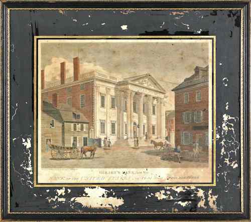 Appraisal: William Birch engraving of Girard's Bank Philadelphia x