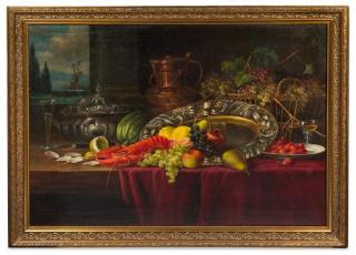 Appraisal: Eduard Huber-Andorf German - Still Life with Lobster and Fruit