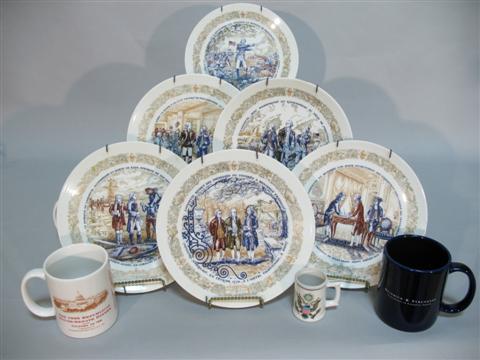 Appraisal: GROUP OF COMMEMORATIVE PIECES Including six Limoges collectors plates Henri