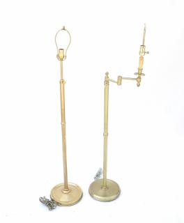 Appraisal: Two Brass Floor Lamps Lot of two brass floor lamps