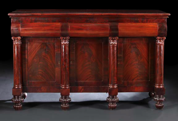 Appraisal: American Late Classical Mahogany Sideboard second quarter th century the